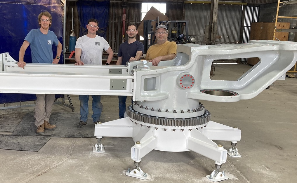 PECOS Wind team with wind turbine structural components