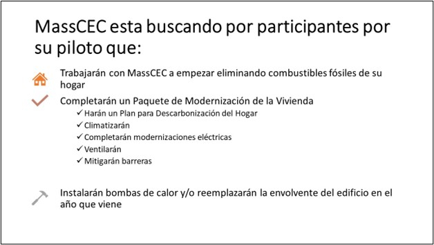 MassCEC esta buscando por participantes por su piloto que