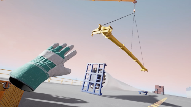 Virtual reality screengrab wind turbine blade