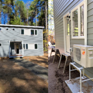 This new construction home in Northampton, MA was built by Pioneer Valley Habitat for Humanity. The home is so well insulated that the entire building is heated and cooled by one single-head heat pump!