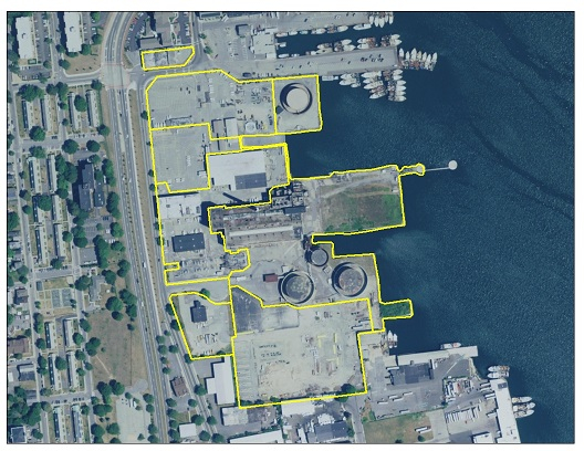 Aerial view of Eversource Energy / Sprague Oil Facility