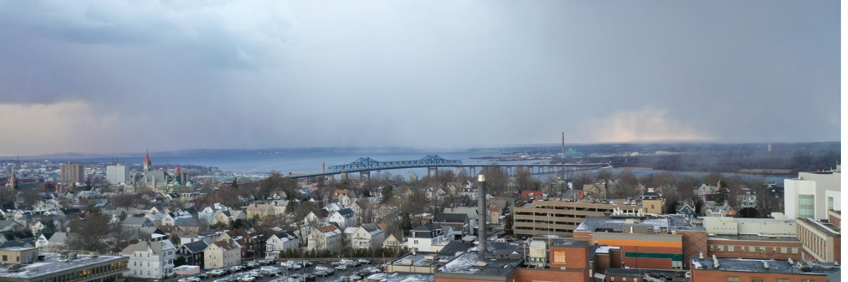 Fall River, Massachusetts during a storm